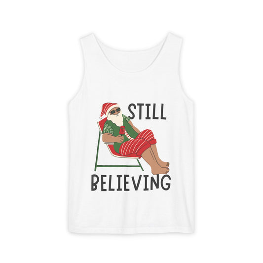 Santa Chill Tank Top — Retro Christmas Beach Graphic Shirt