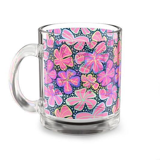 Retro Butterfly Mug — Colorful Clear Glass Coffee Mug
