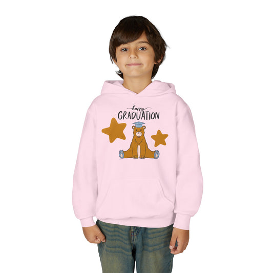 Youth Graduation Hoodie — Cute Bear & Stars Celebration Hoodie