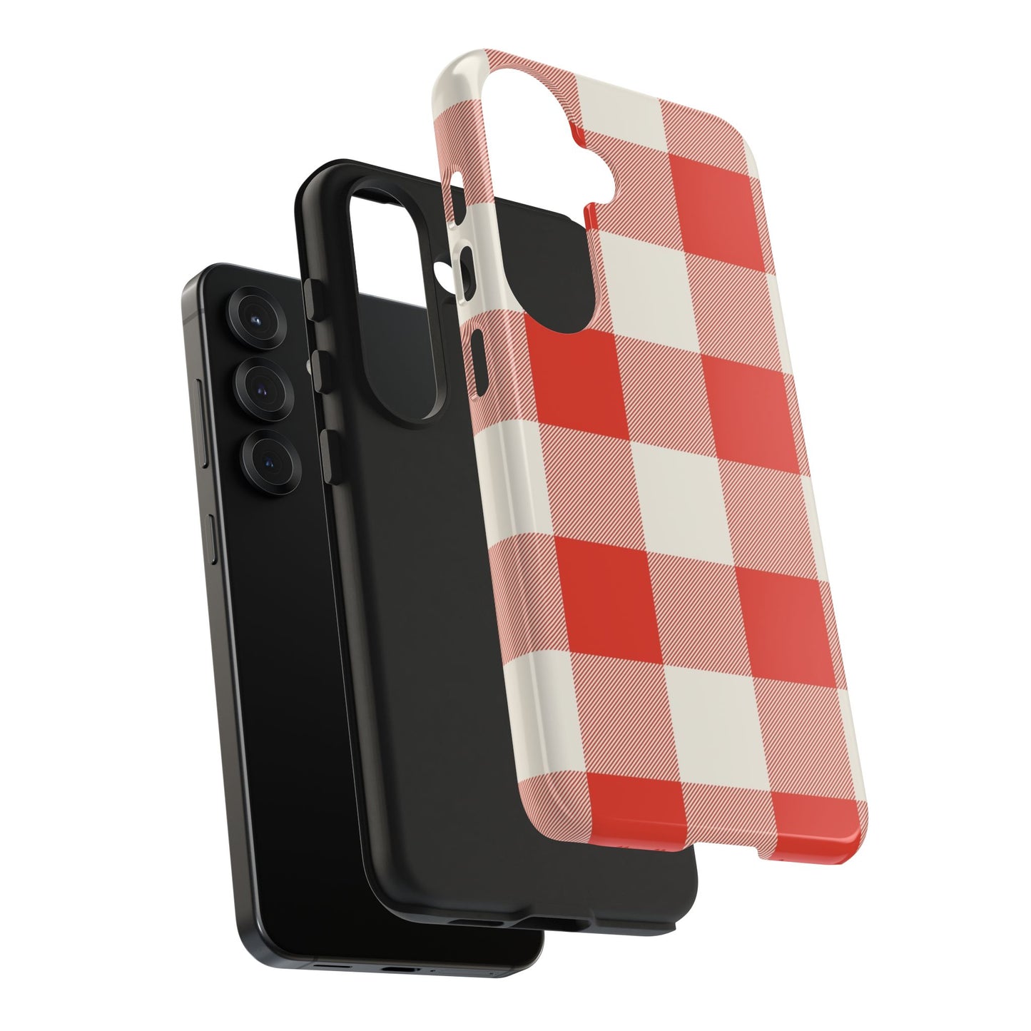Red Gingham Phone Case — Glossy Protective Everyday Cover