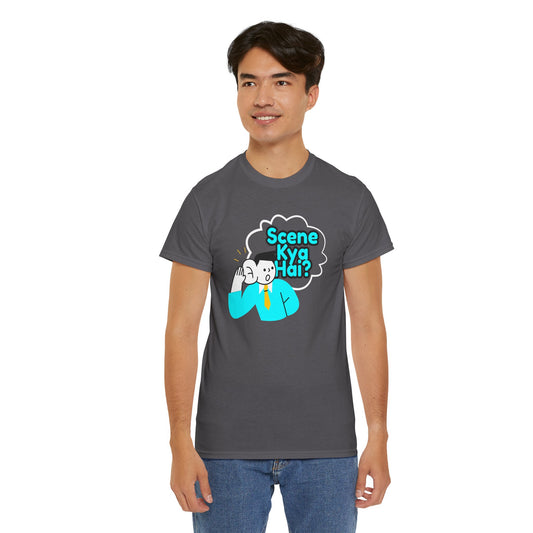 DriftKind “Scene Kya Hai?” Tee — Playful Urban Cartoon Unisex T-Shirt
