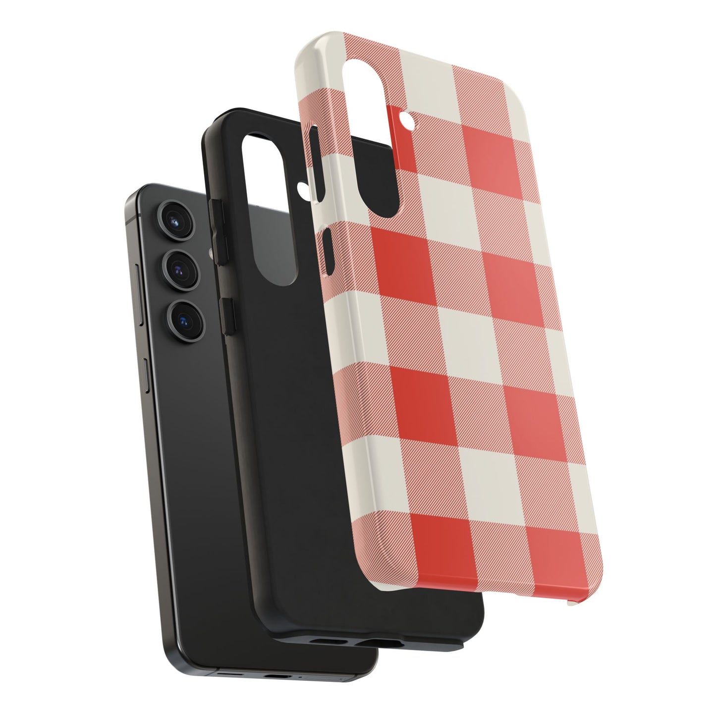 Red Gingham Phone Case — Glossy Protective Everyday Cover