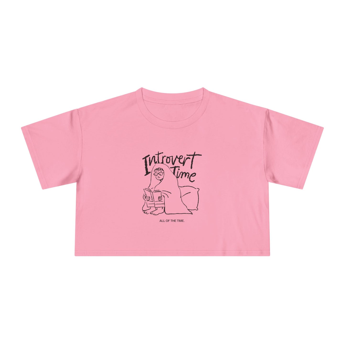 Introvert Time Tee — Women’s Easy Everyday Cropped Graphic Shirt