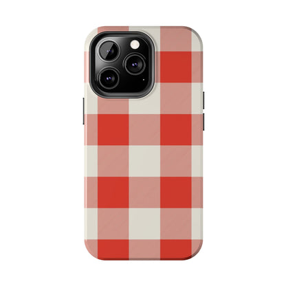 Red Gingham Phone Case — Glossy Protective Everyday Cover