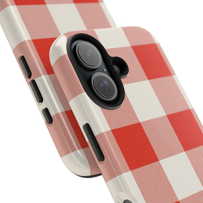Red Gingham Phone Case — Glossy Protective Everyday Cover