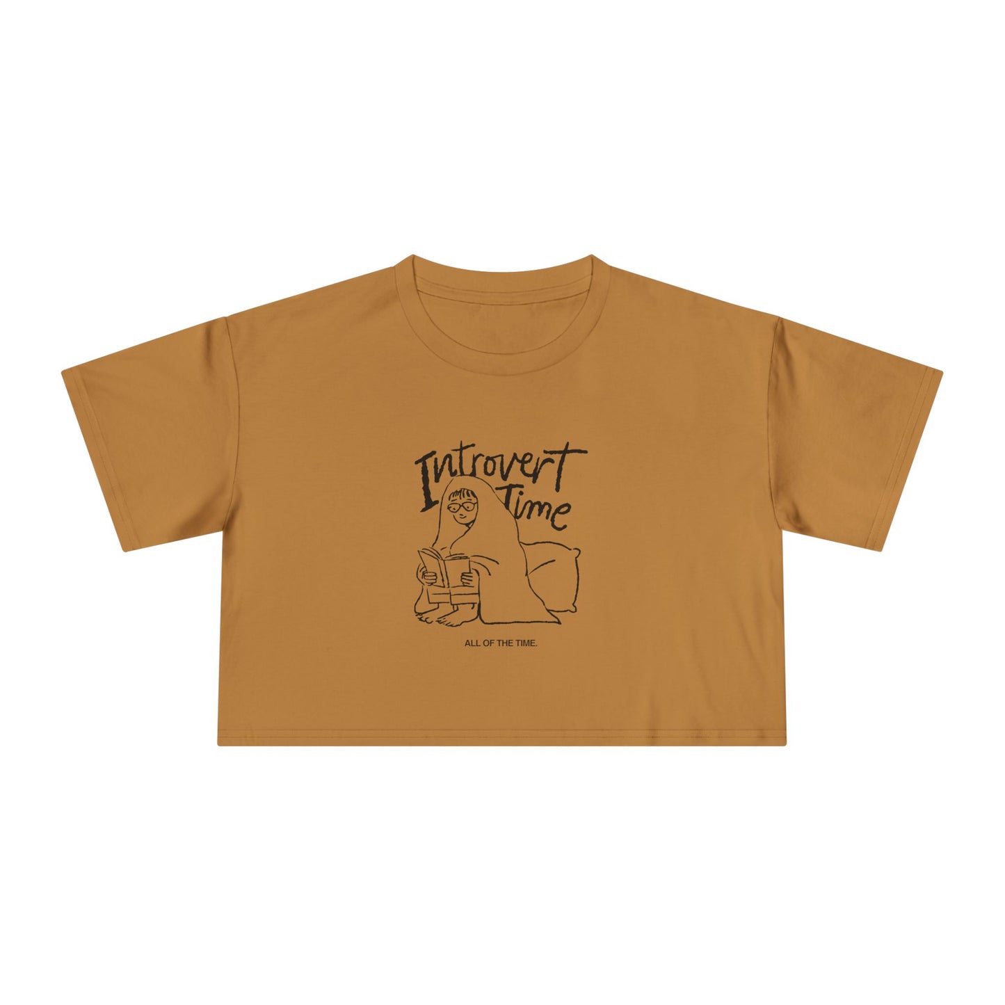 Introvert Time Tee — Women’s Easy Everyday Cropped Graphic Shirt