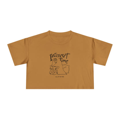 Introvert Time Tee — Women’s Easy Everyday Cropped Graphic Shirt
