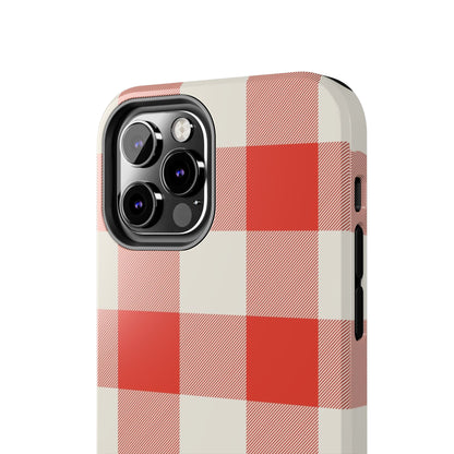 Red Gingham Phone Case — Glossy Protective Everyday Cover