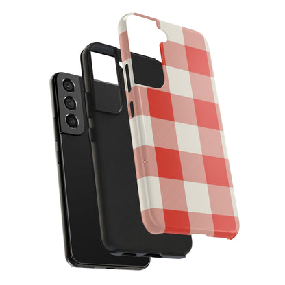 Red Gingham Phone Case — Glossy Protective Everyday Cover