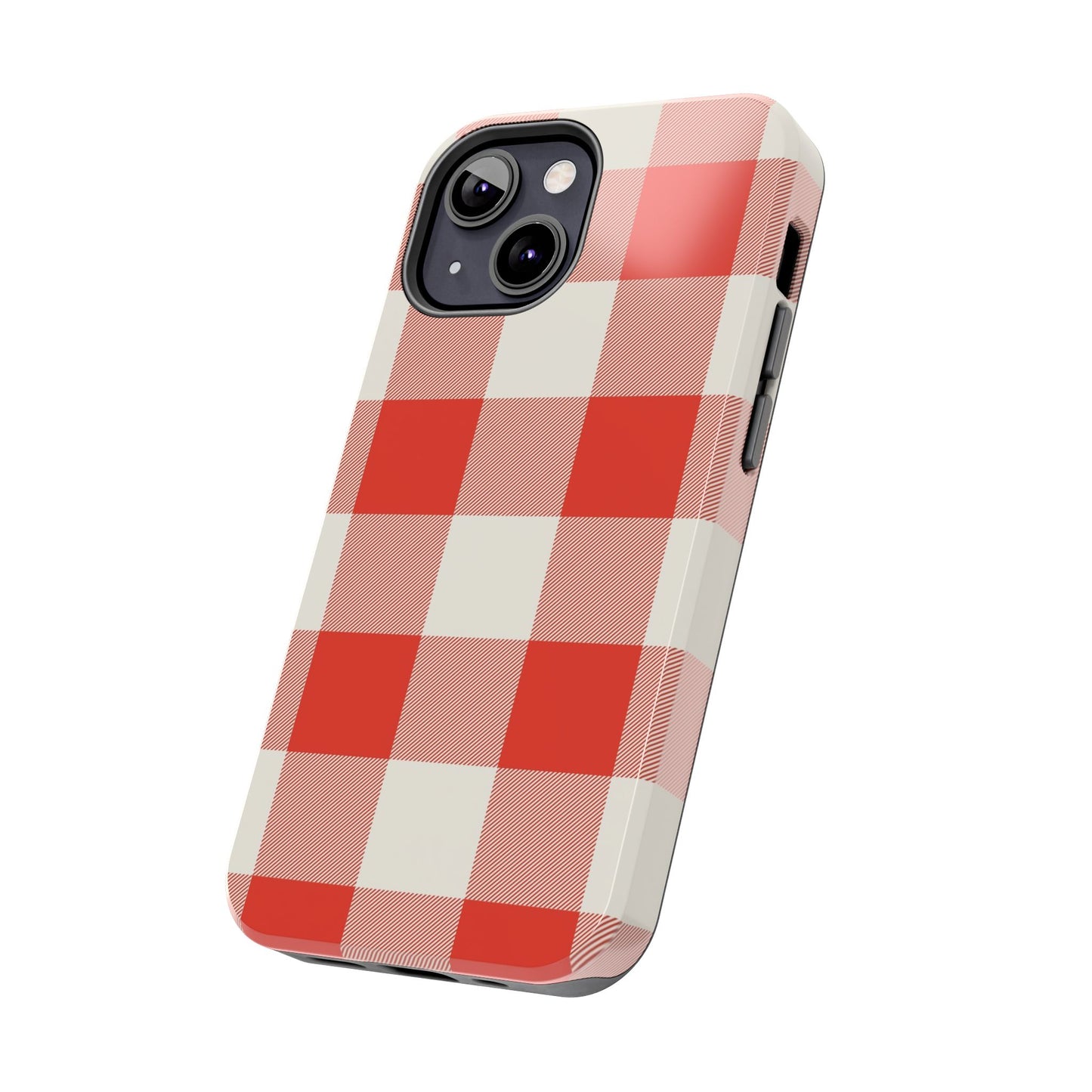 Red Gingham Phone Case — Glossy Protective Everyday Cover