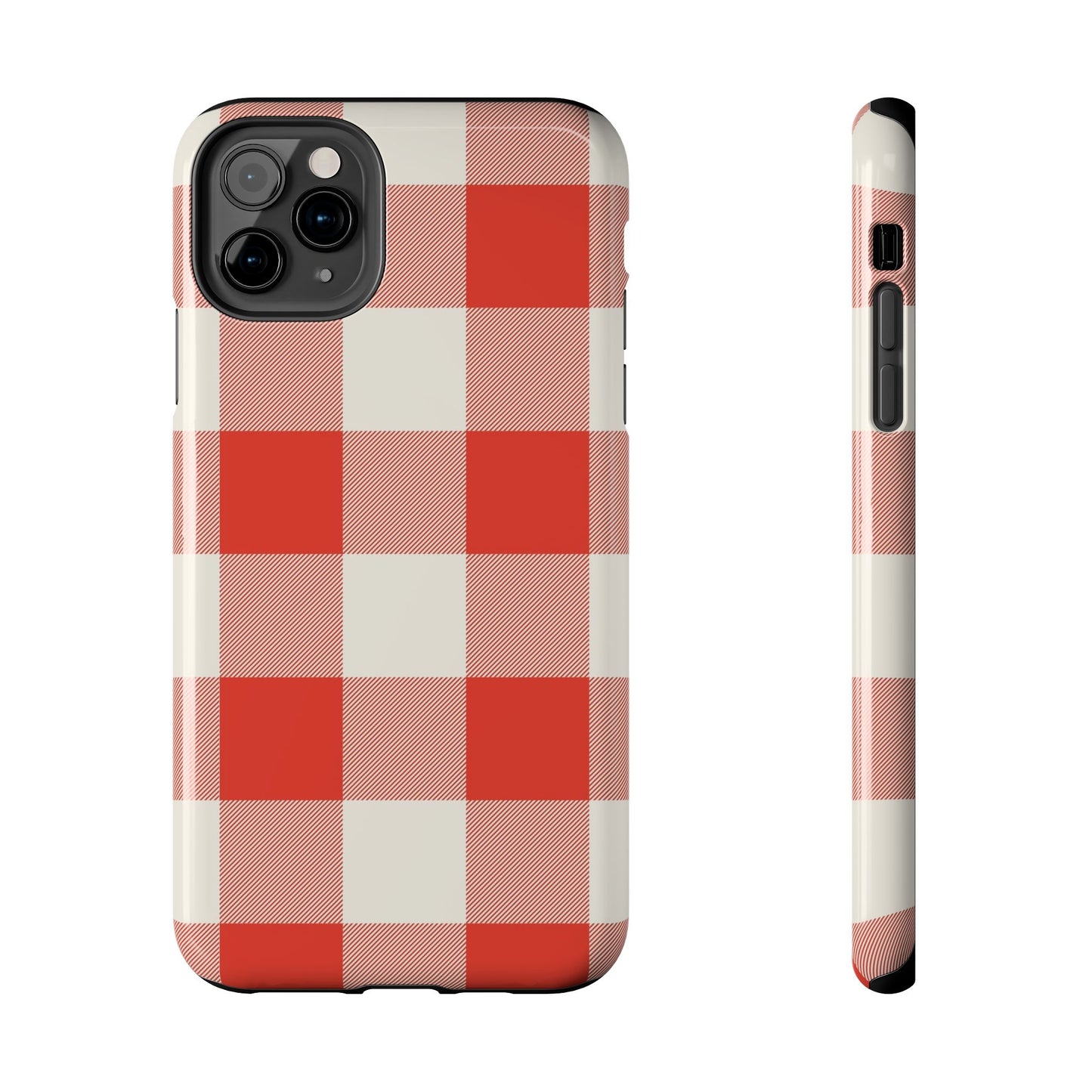 Red Gingham Phone Case — Glossy Protective Everyday Cover