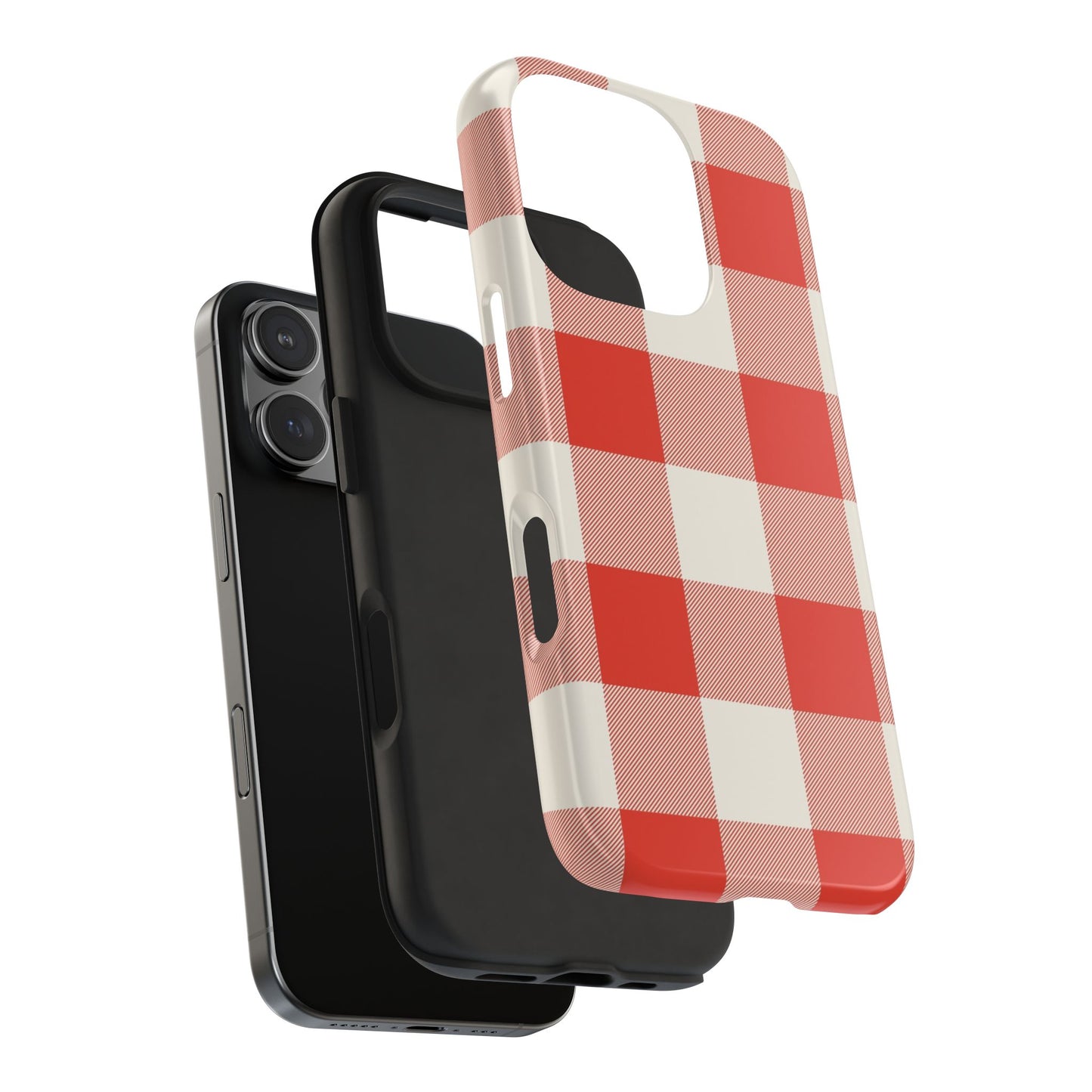 Red Gingham Phone Case — Glossy Protective Everyday Cover