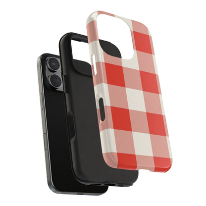 Red Gingham Phone Case — Glossy Protective Everyday Cover