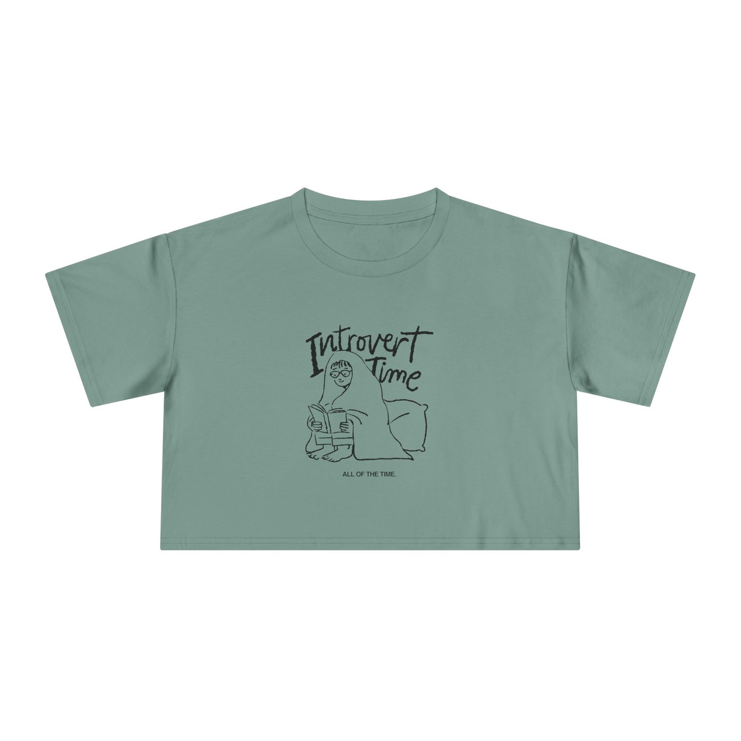 Introvert Time Tee — Women’s Easy Everyday Cropped Graphic Shirt