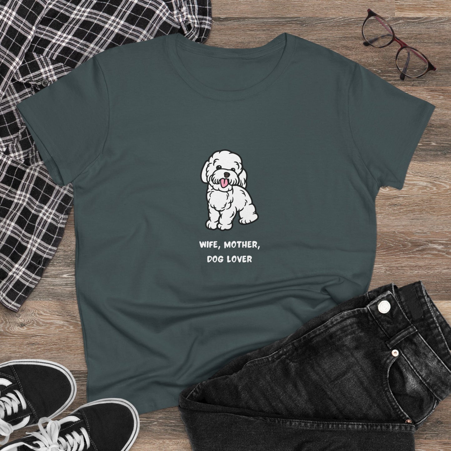 Wife Mother Dog Lover T-Shirt — Cozy Everyday Dog Mom Tee