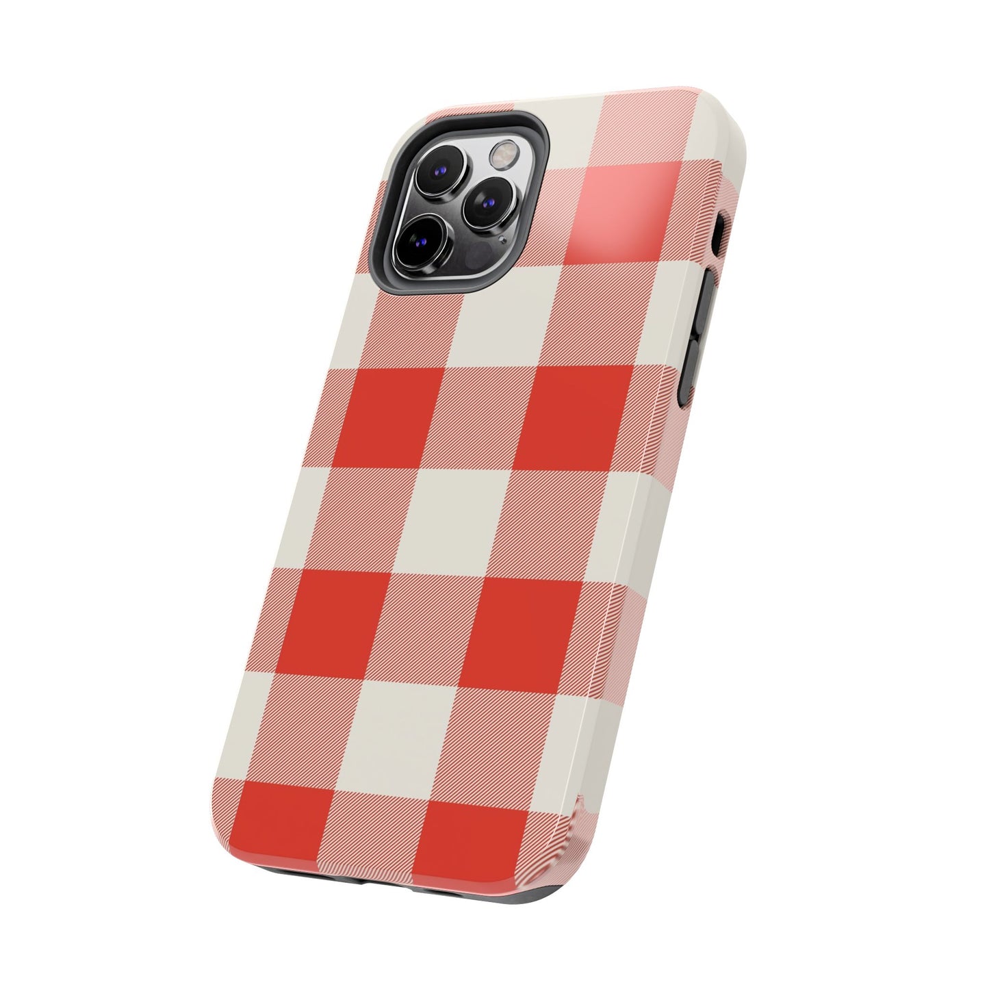 Red Gingham Phone Case — Glossy Protective Everyday Cover