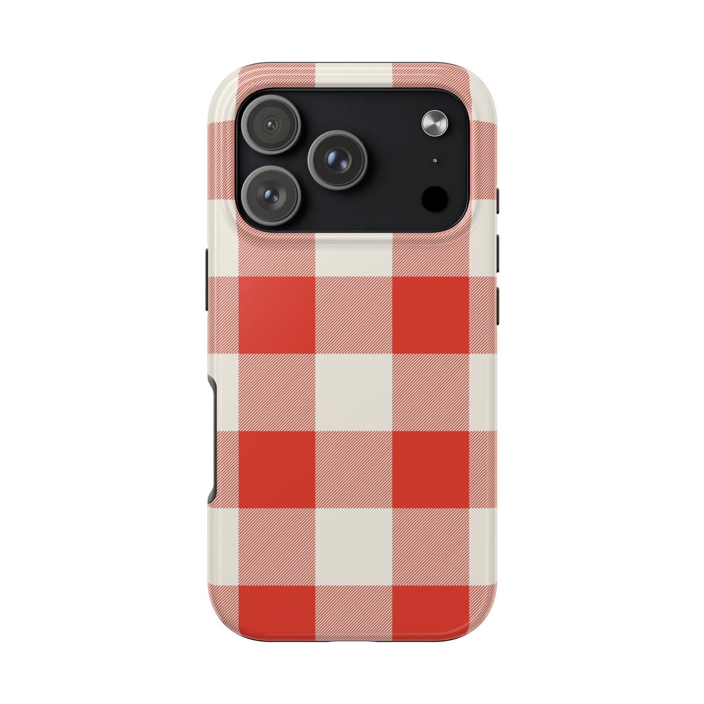 Red Gingham Phone Case — Glossy Protective Everyday Cover