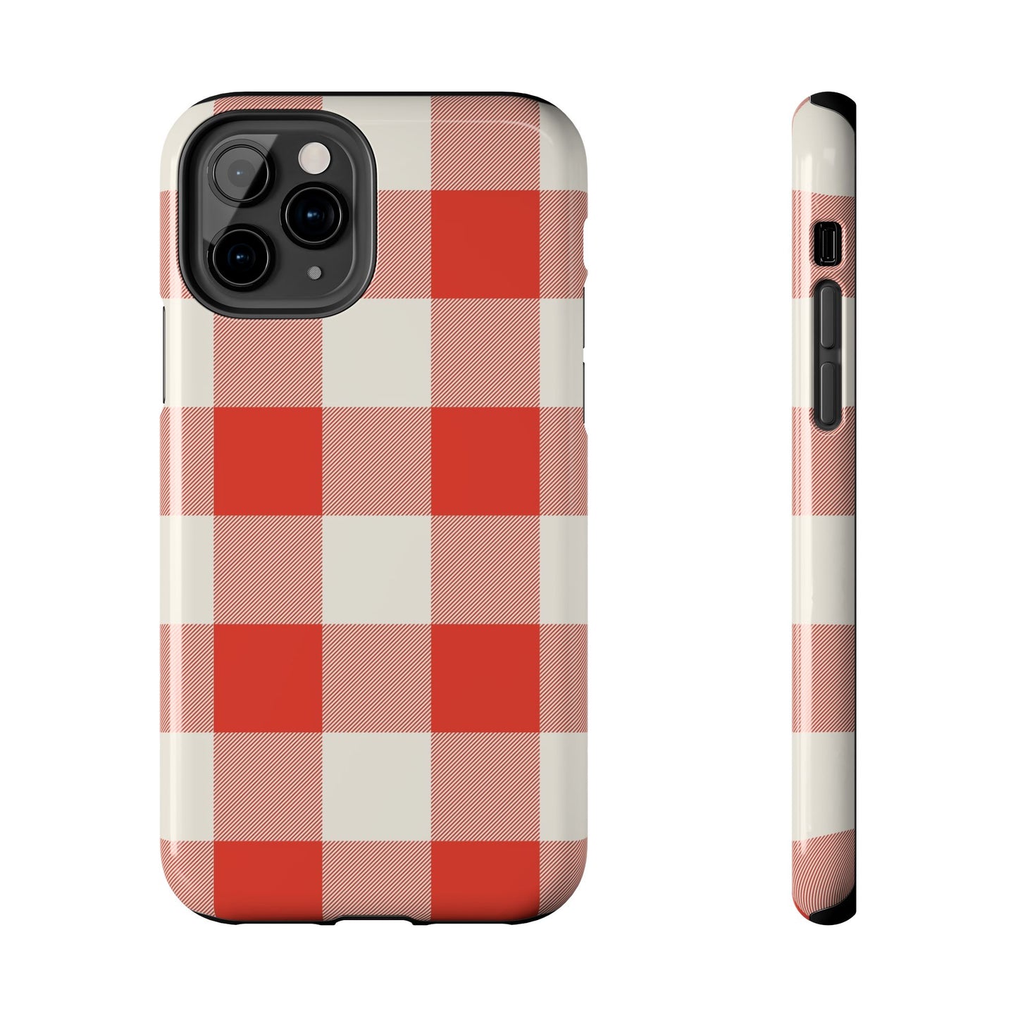 Red Gingham Phone Case — Glossy Protective Everyday Cover