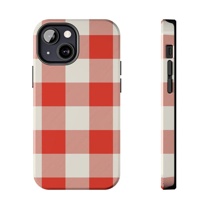 Red Gingham Phone Case — Glossy Protective Everyday Cover