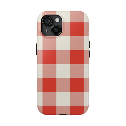 Red Gingham Phone Case — Glossy Protective Everyday Cover