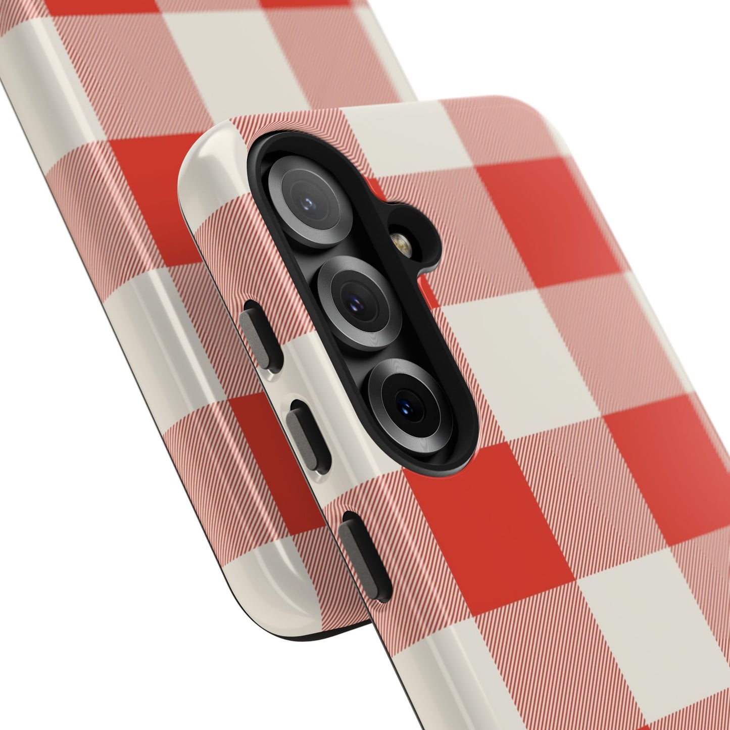 Red Gingham Phone Case — Glossy Protective Everyday Cover