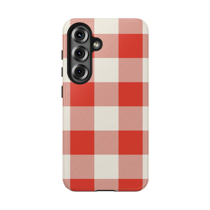 Red Gingham Phone Case — Glossy Protective Everyday Cover