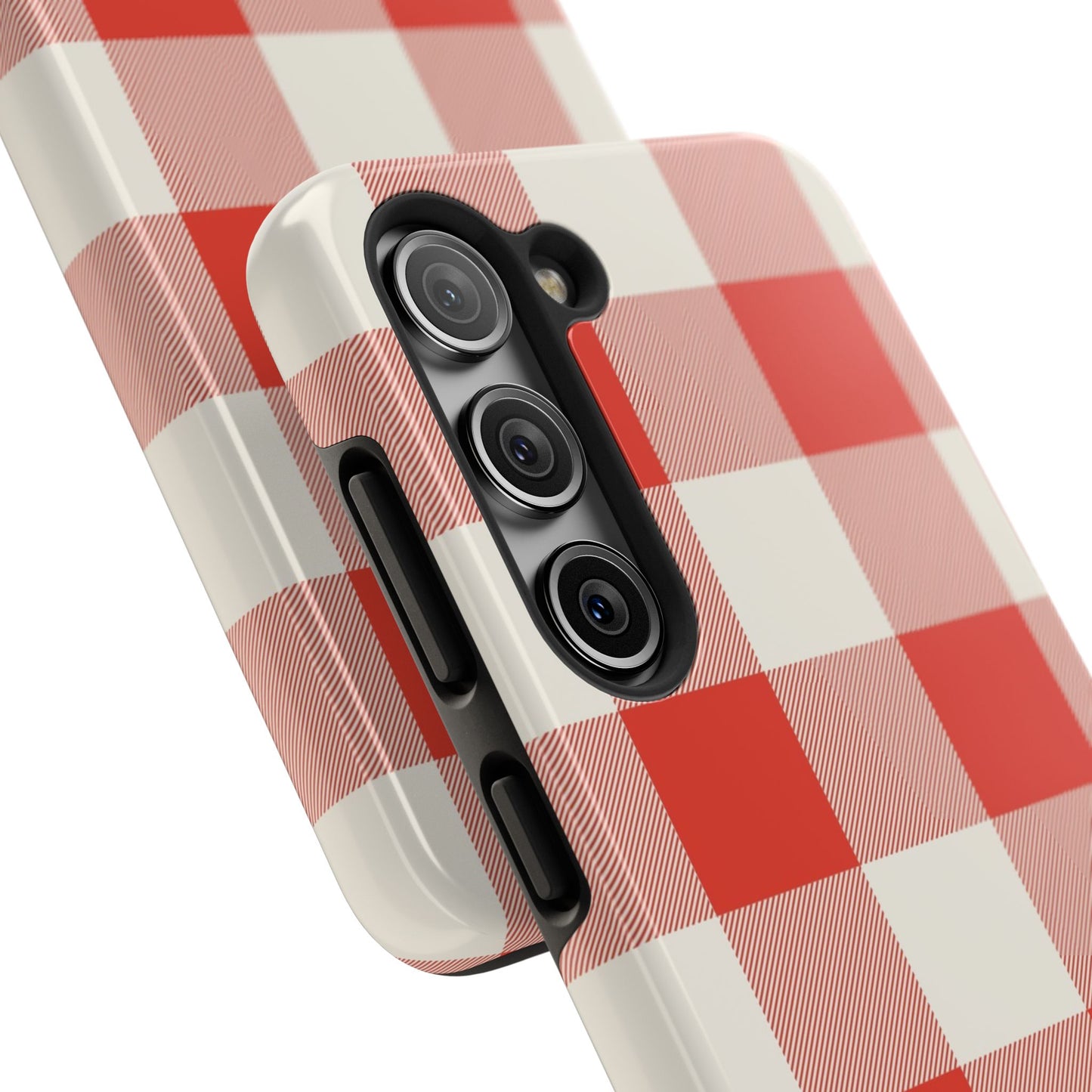 Red Gingham Phone Case — Glossy Protective Everyday Cover