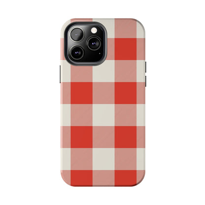 Red Gingham Phone Case — Glossy Protective Everyday Cover