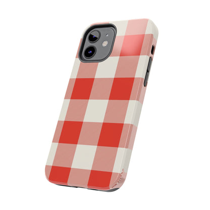 Red Gingham Phone Case — Glossy Protective Everyday Cover