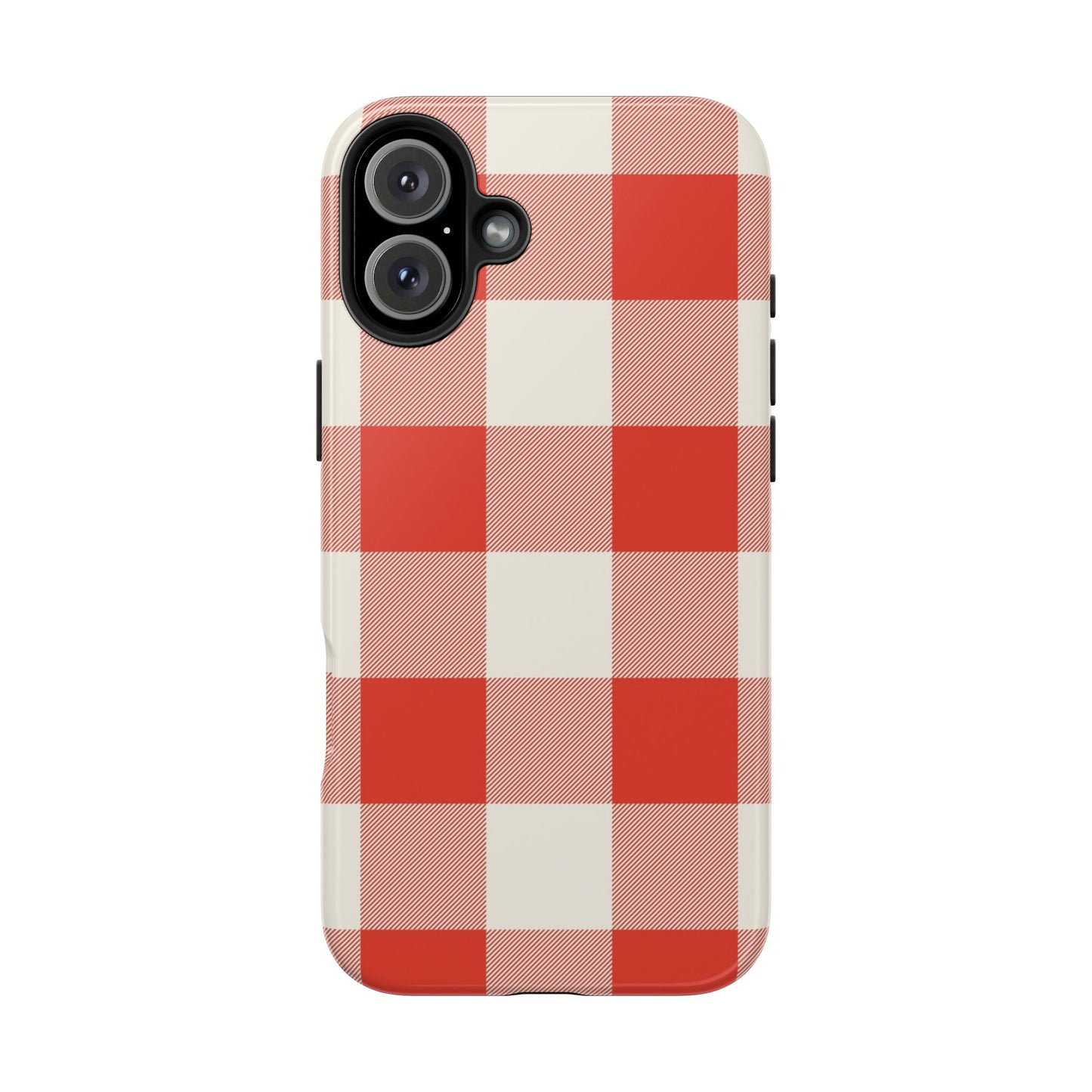 Red Gingham Phone Case — Glossy Protective Everyday Cover