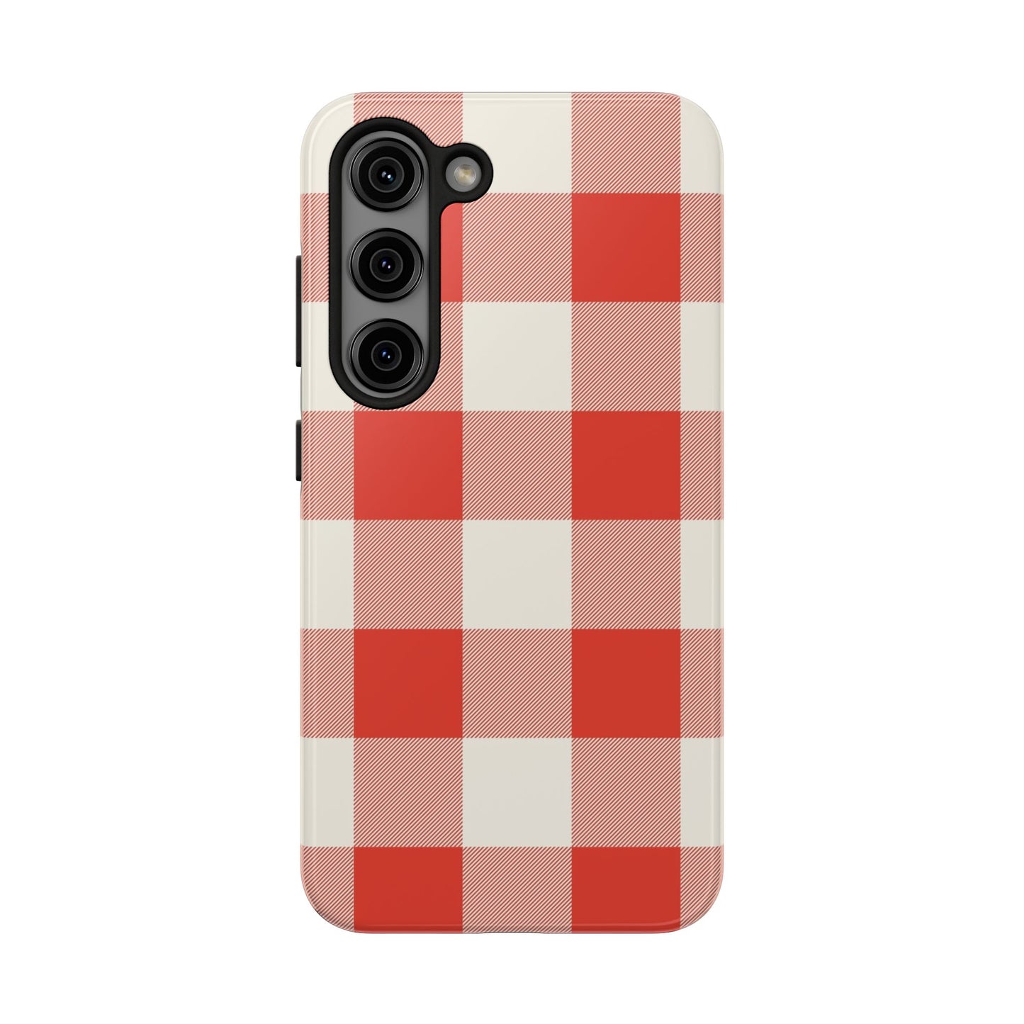 Red Gingham Phone Case — Glossy Protective Everyday Cover