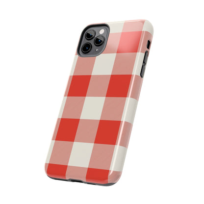 Red Gingham Phone Case — Glossy Protective Everyday Cover