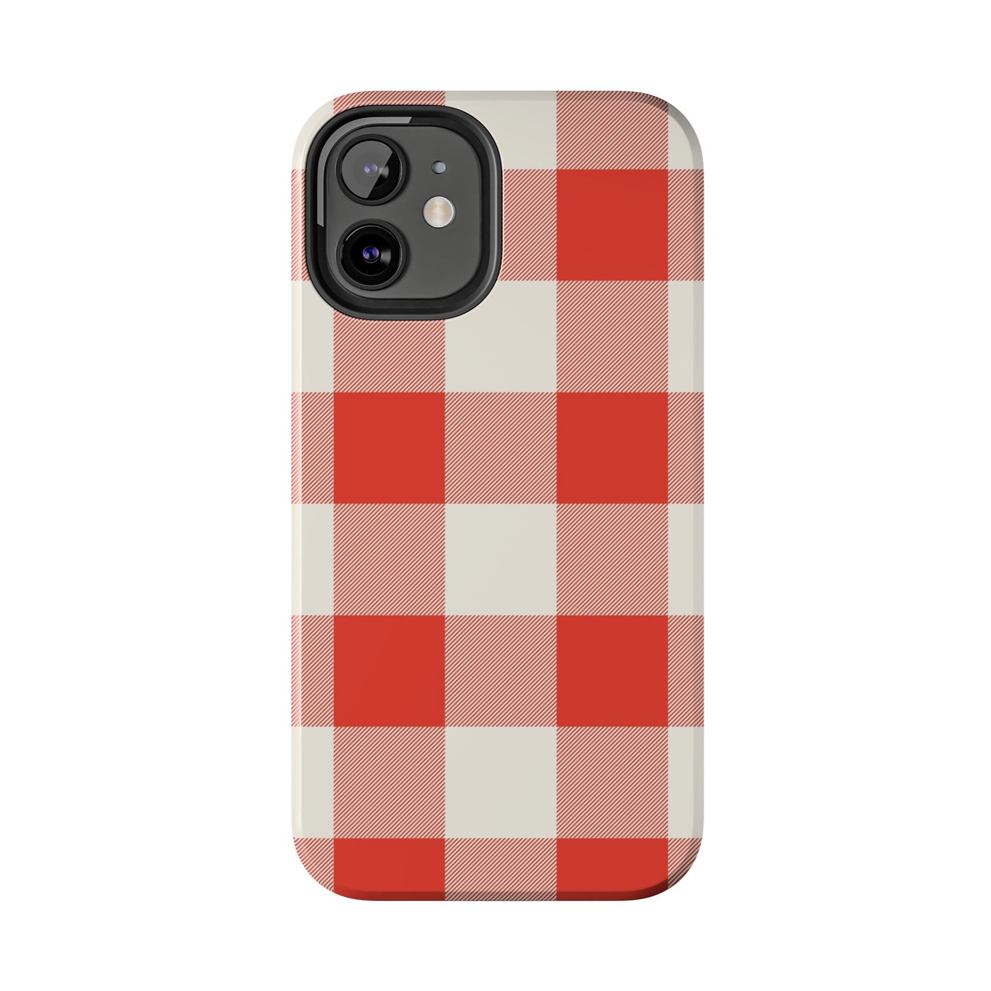 Red Gingham Phone Case — Glossy Protective Everyday Cover