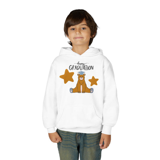 Youth Graduation Hoodie — Cute Bear & Stars Celebration Hoodie