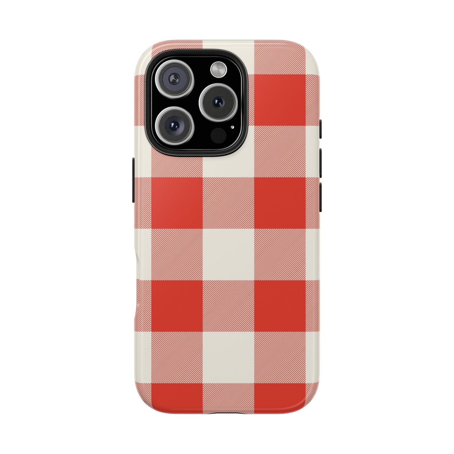 Red Gingham Phone Case — Glossy Protective Everyday Cover