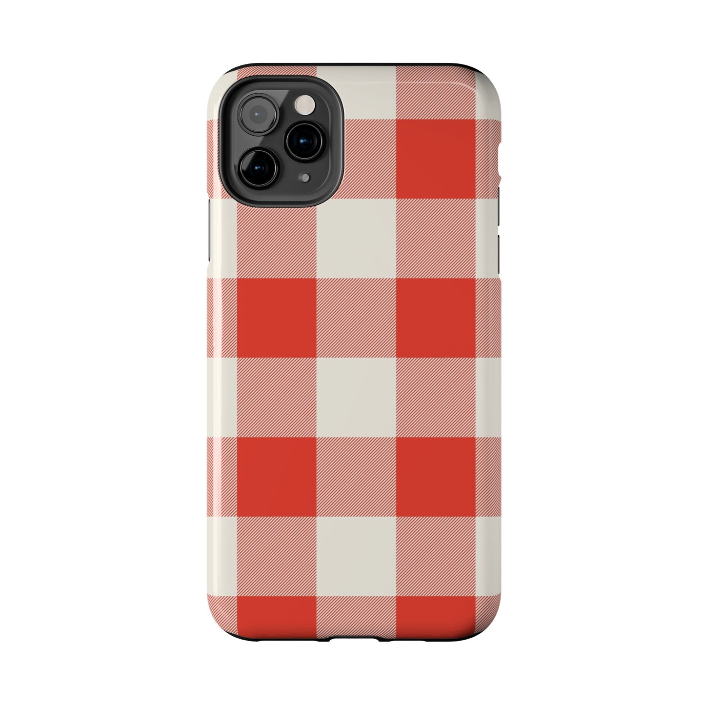 Red Gingham Phone Case — Glossy Protective Everyday Cover