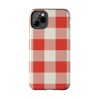 Red Gingham Phone Case — Glossy Protective Everyday Cover