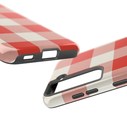 Red Gingham Phone Case — Glossy Protective Everyday Cover