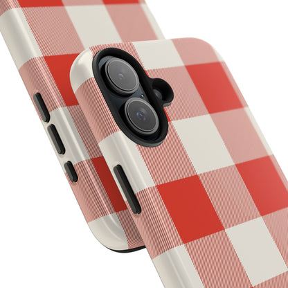 Red Gingham Phone Case — Glossy Protective Everyday Cover