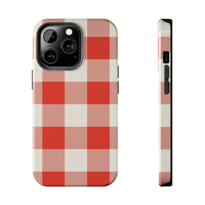 Red Gingham Phone Case — Glossy Protective Everyday Cover