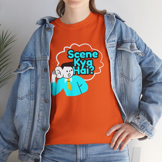 DriftKind “Scene Kya Hai?” Tee — Playful Urban Cartoon Unisex T-Shirt