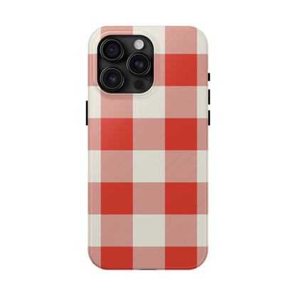 Red Gingham Phone Case — Glossy Protective Everyday Cover