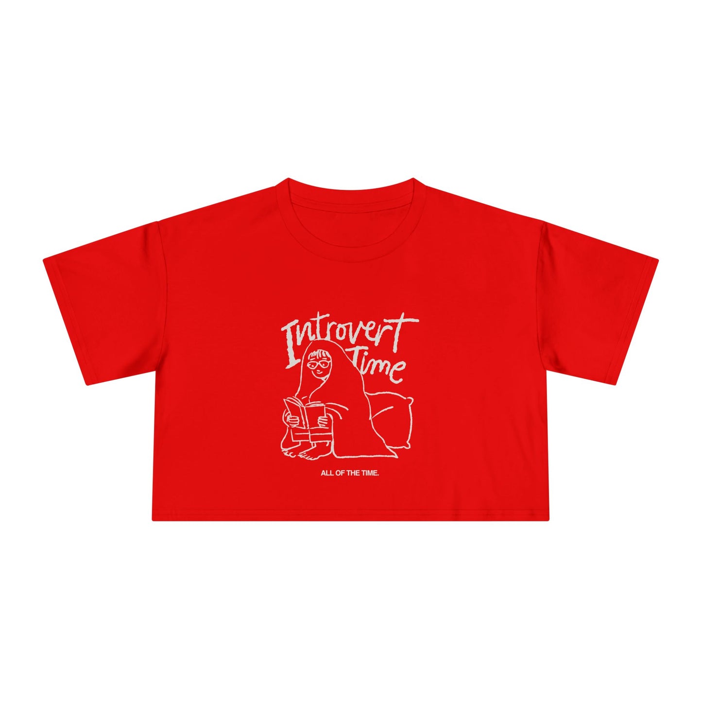 Introvert Time Tee — Women’s Easy Everyday Cropped Graphic Shirt