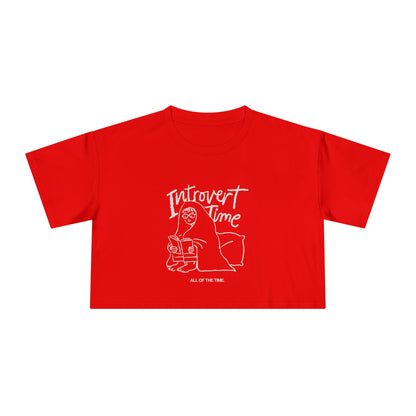 Introvert Time Tee — Women’s Easy Everyday Cropped Graphic Shirt