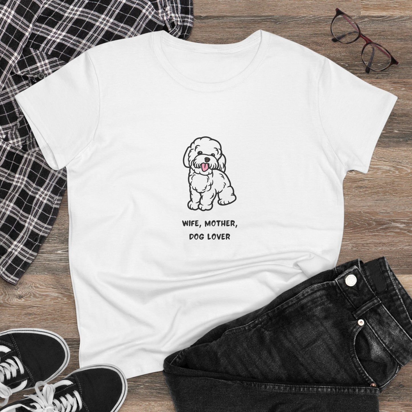 Wife Mother Dog Lover T-Shirt — Cozy Everyday Dog Mom Tee