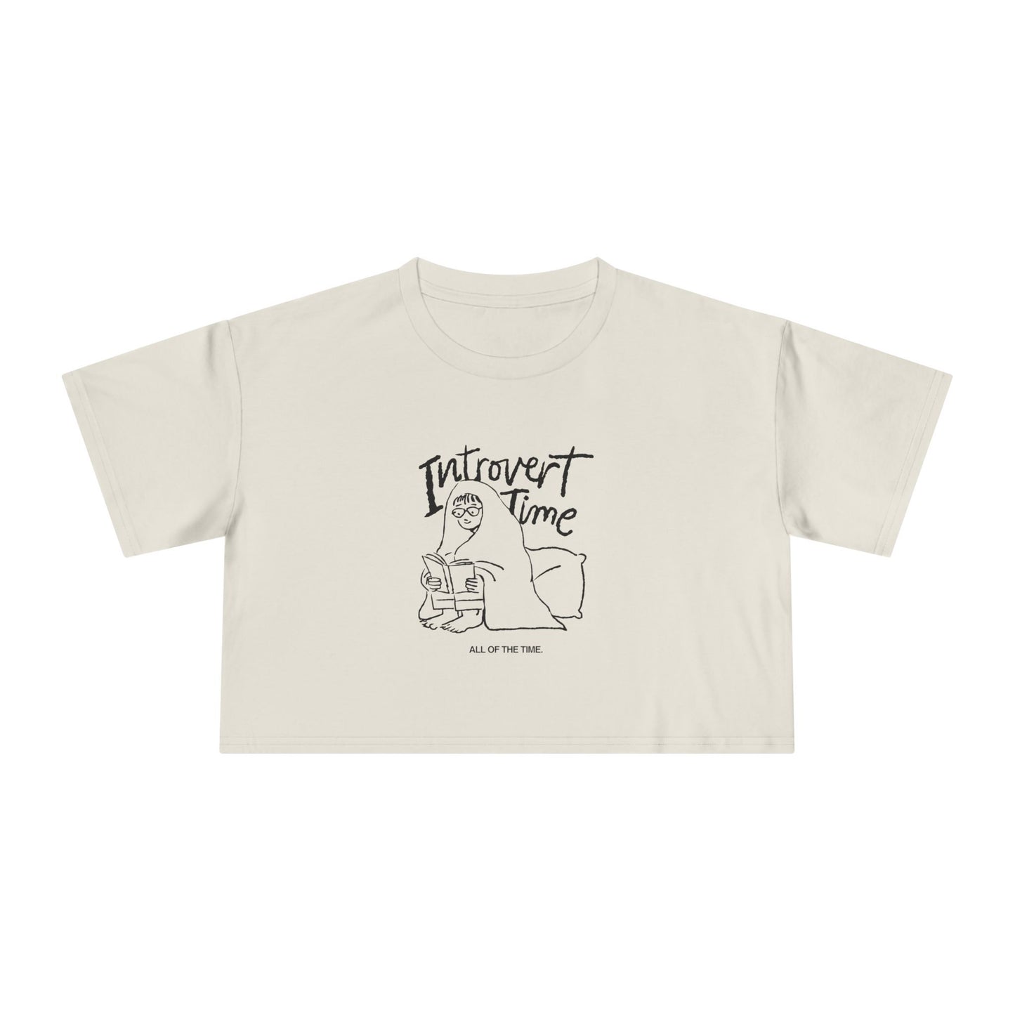 Introvert Time Tee — Women’s Easy Everyday Cropped Graphic Shirt