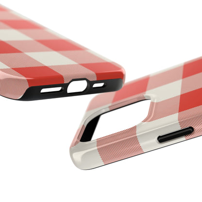 Red Gingham Phone Case — Glossy Protective Everyday Cover