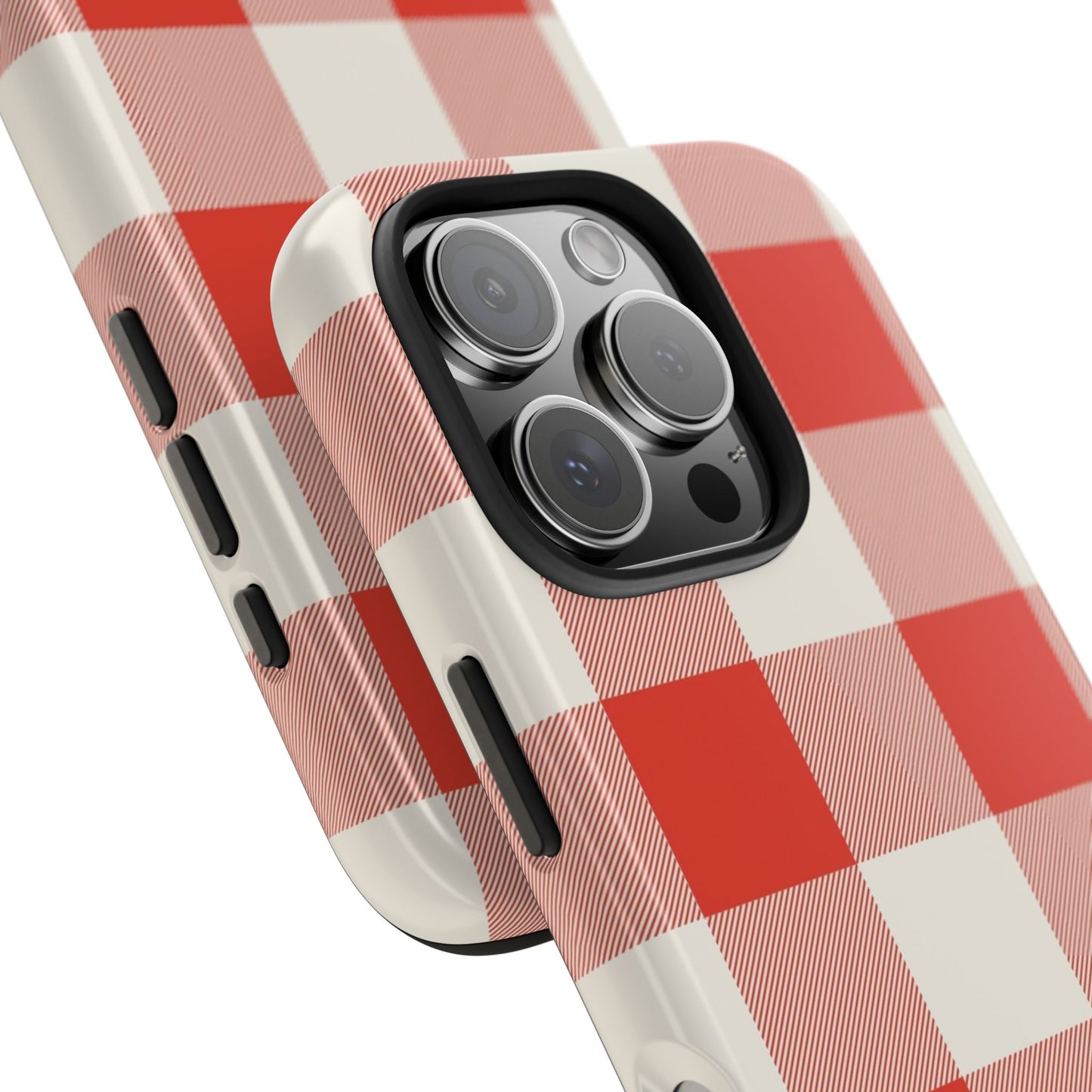 Red Gingham Phone Case — Glossy Protective Everyday Cover