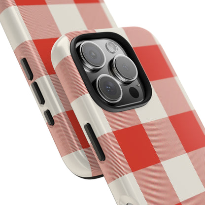 Red Gingham Phone Case — Glossy Protective Everyday Cover