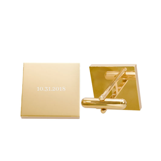 Gold Square Cufflinks – Minimalist Men’s Formal Accessory